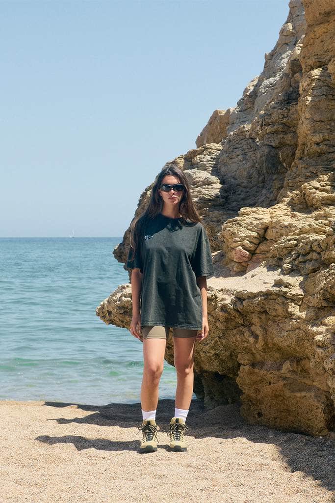 ARKK Apparel Liquid Boxy Tee | Faded Black T-Shirt
